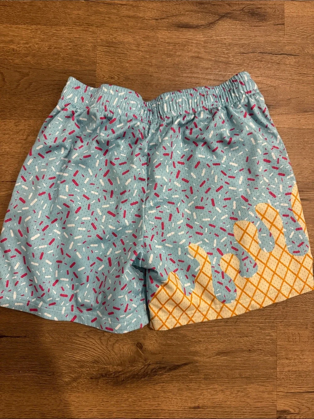 Baseball101 Kids Light Blue Ice Cream Cone Print Shorts